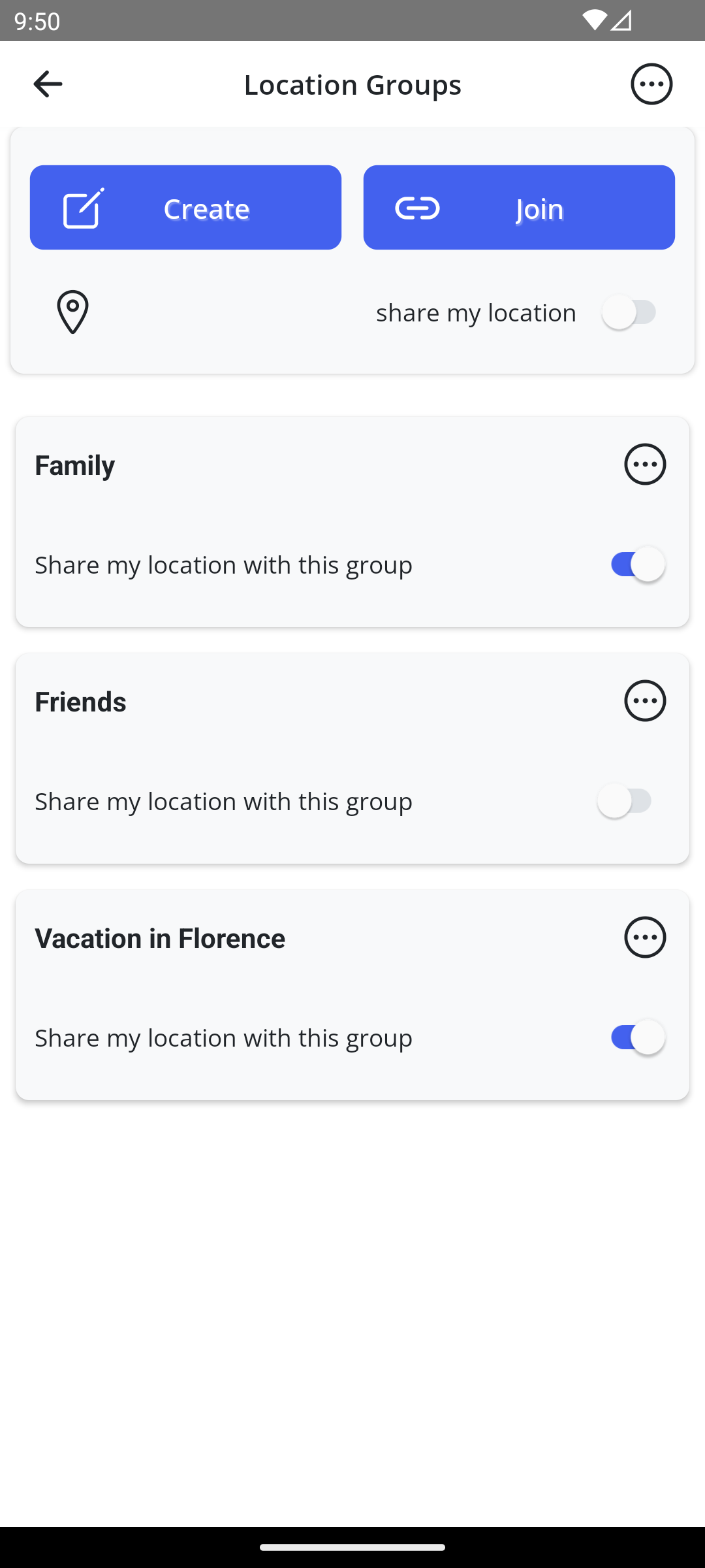 Groups Screen